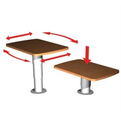 Table rotative avec pied télescopique
