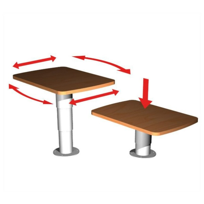 Table rotative avec pied télescopique