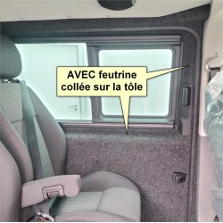 Feutrine collée sur carrosserie